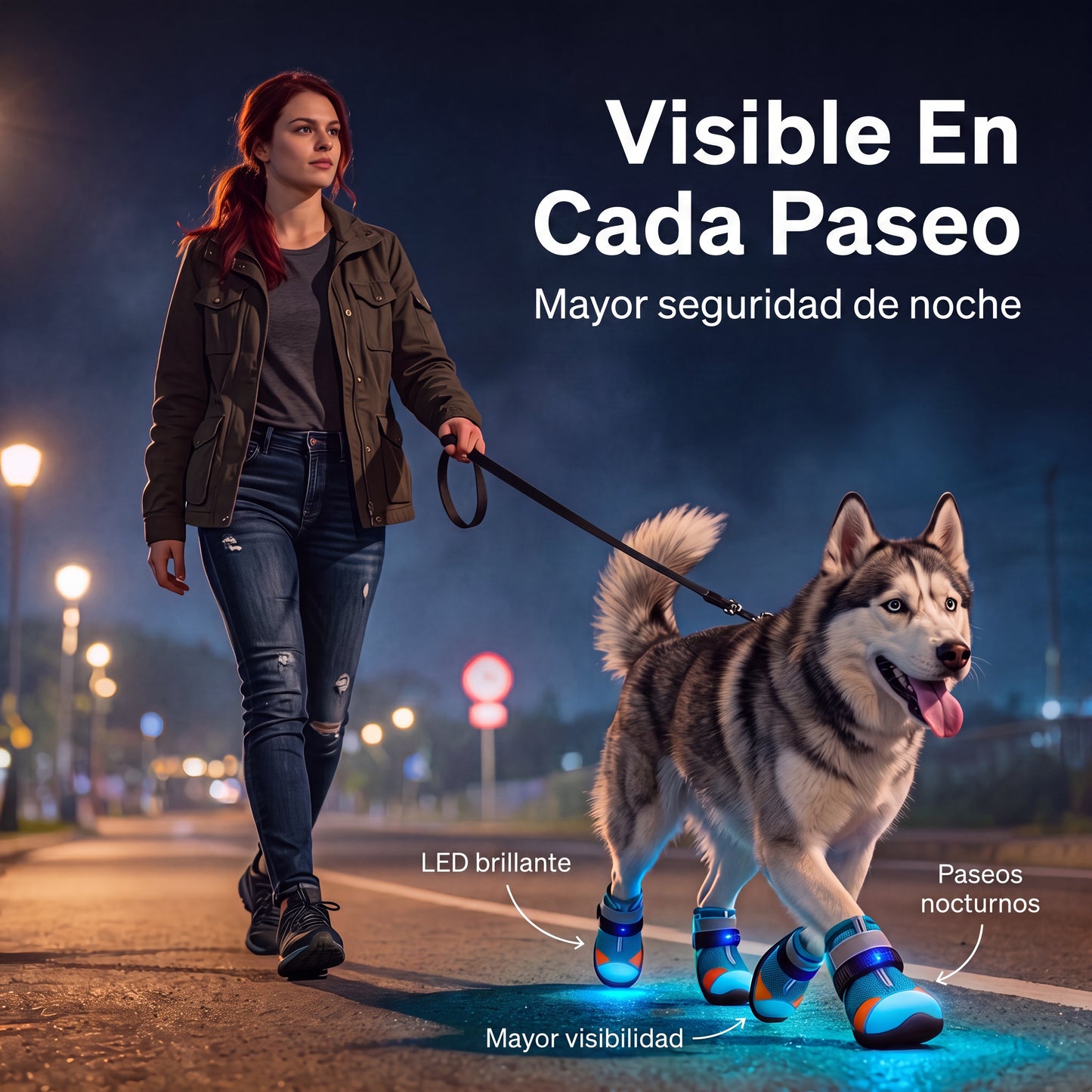 Botas para Perro con Luces LED